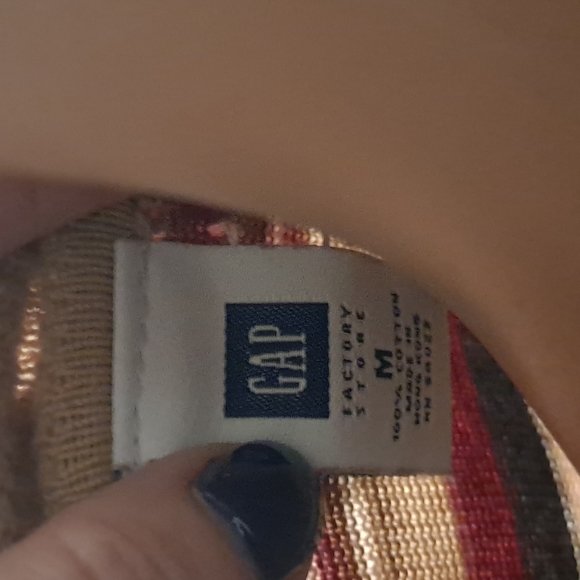 Gap Factory Long Sleeve Lightweight Turtleneck Tan Striped Sweater - Picture 6 of 6